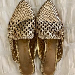 Gold Woven Slides